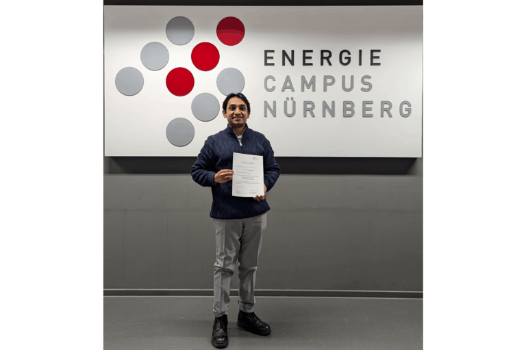Wir gratulieren Devinda Meedeniye Gedara zum Energiepreis 2025 des Energie Campus Nürnberg (EnCN)!